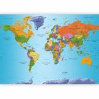 Colourful World Map Geography Wall Mural