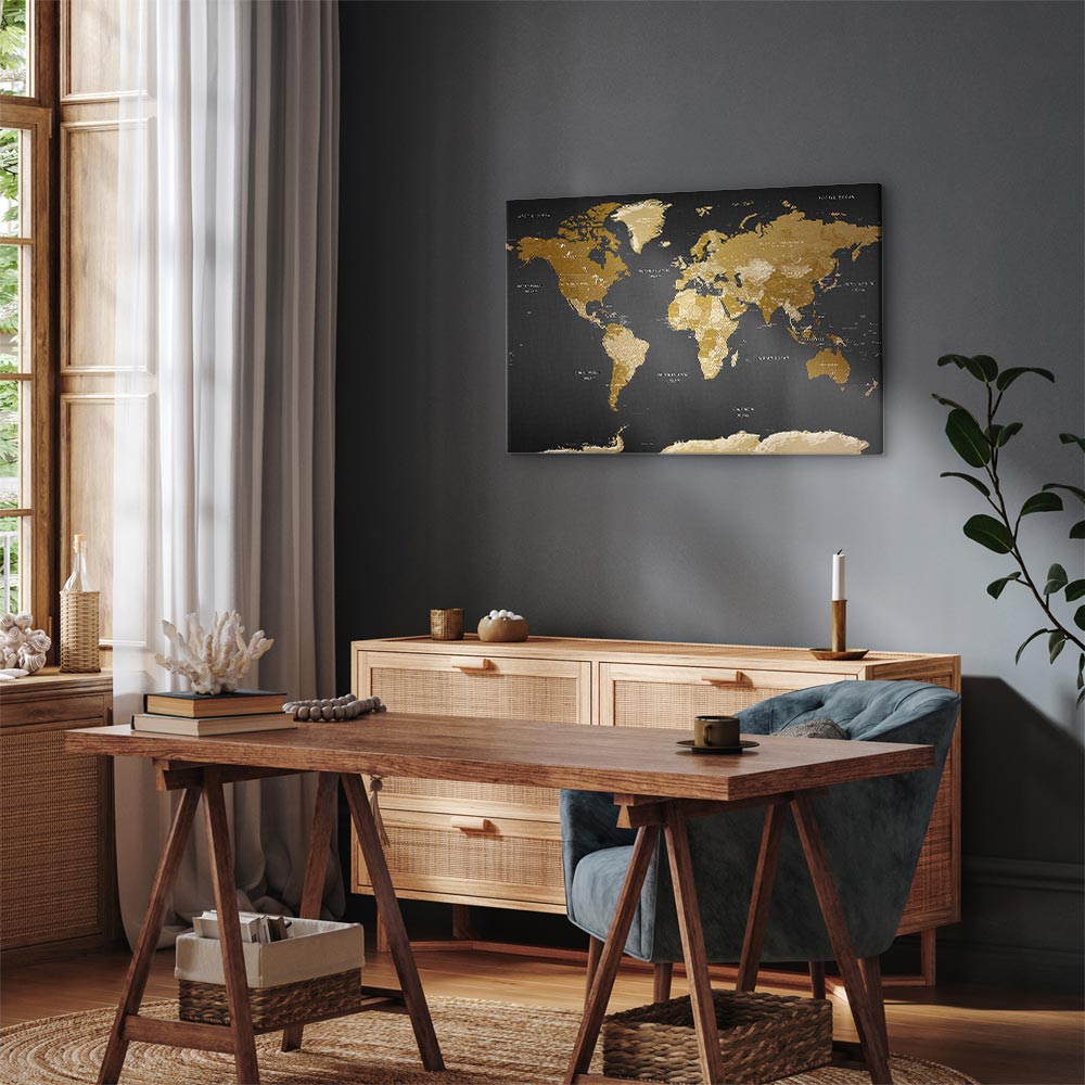 Modern World Map Canvas Print