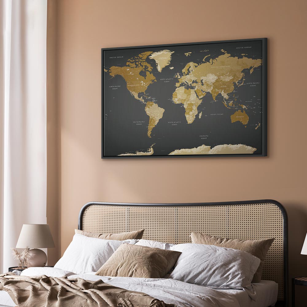 Modern World Map Canvas Print