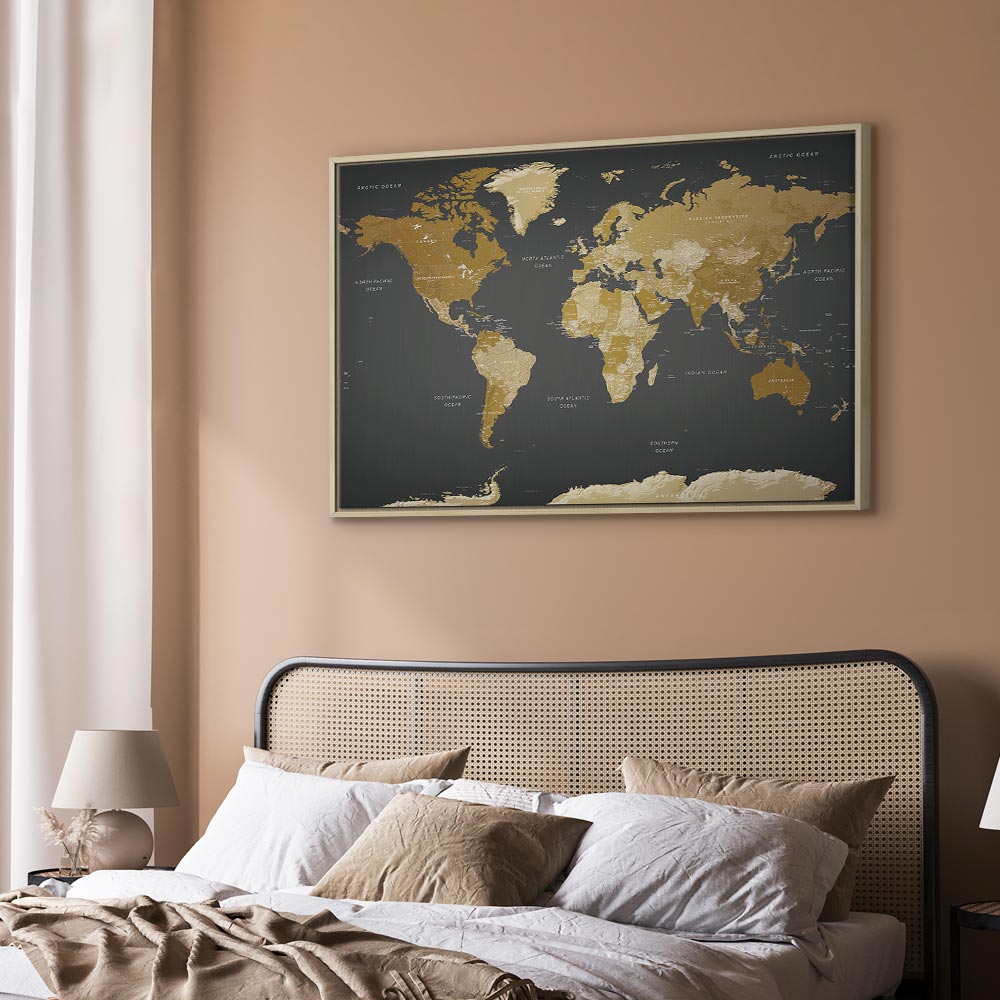 Modern World Map Canvas Print