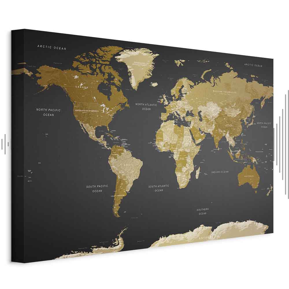 Modern World Map Canvas Print