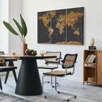 Modern Grey World Map Canvas Print