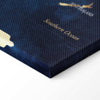 Dark Blue World Map Canvas Print