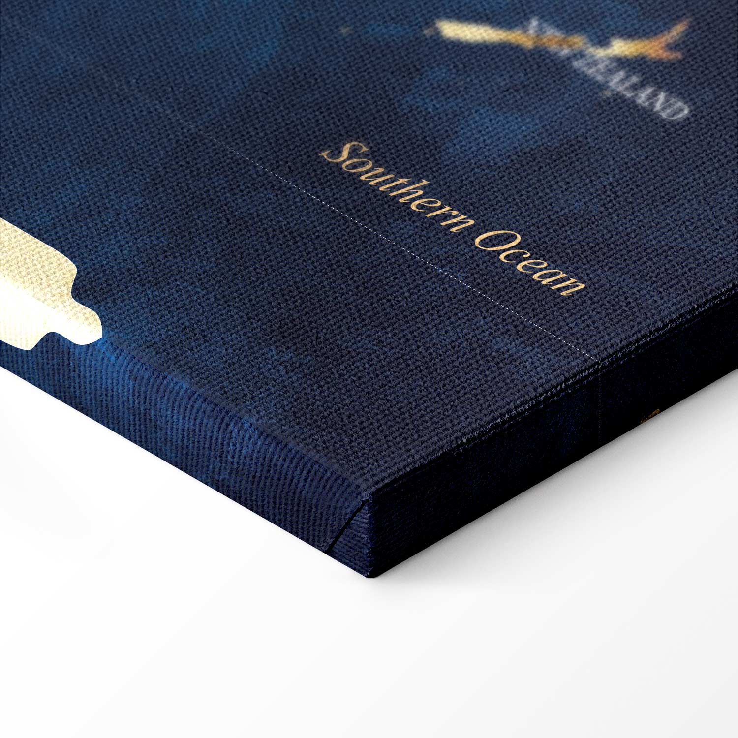 Dark Blue World Map Canvas Print