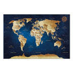 Dark Blue World Map Canvas Print