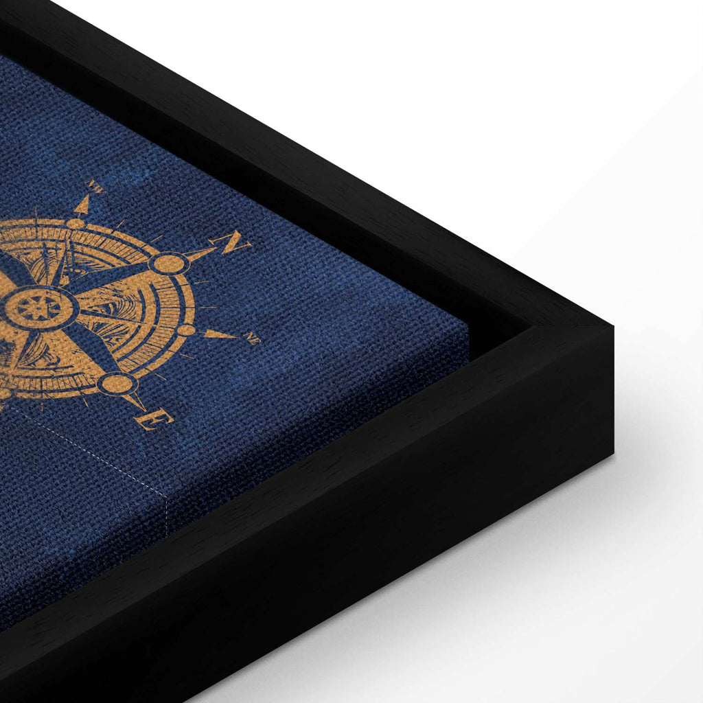 Dark Blue World Map Canvas Print