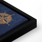 Dark Blue World Map Canvas Print