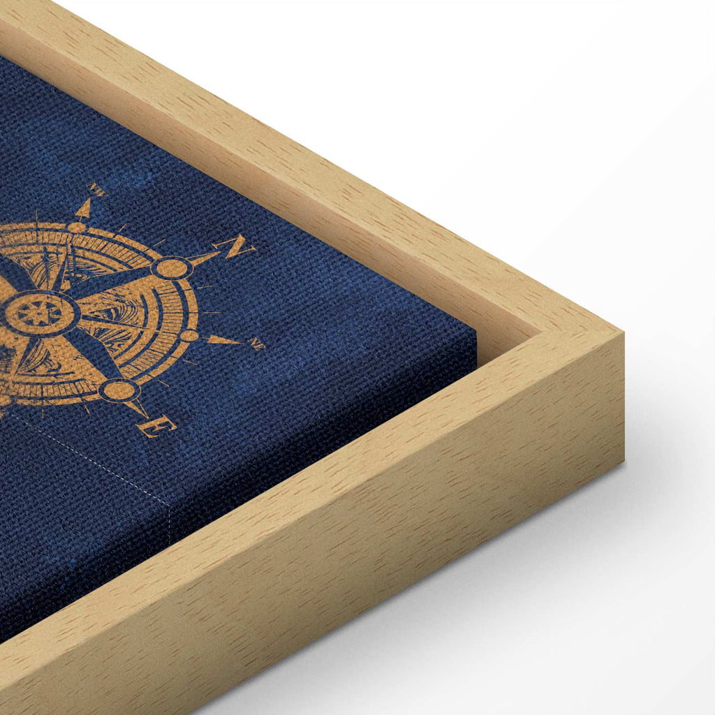 Dark Blue World Map Canvas Print