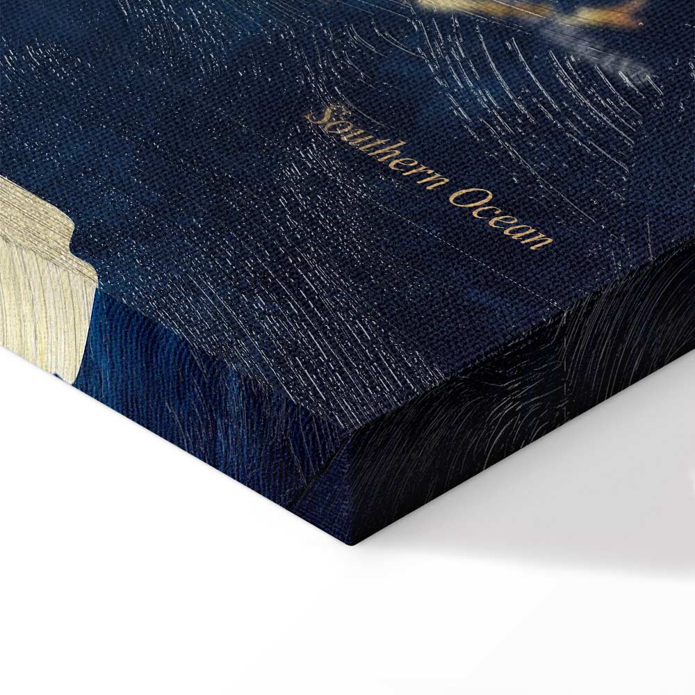 Dark Blue World Map Canvas Print