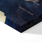 Dark Blue World Map Canvas Print