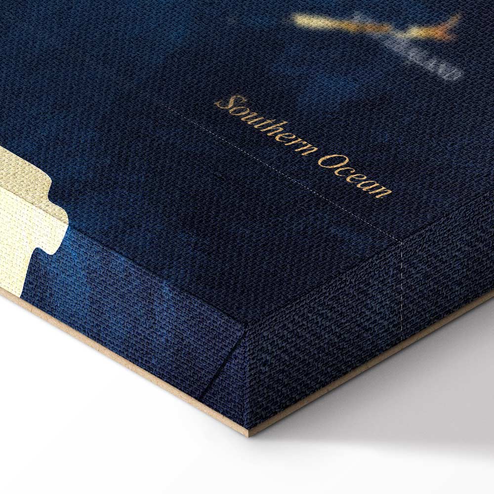 Dark Blue World Map Canvas Print