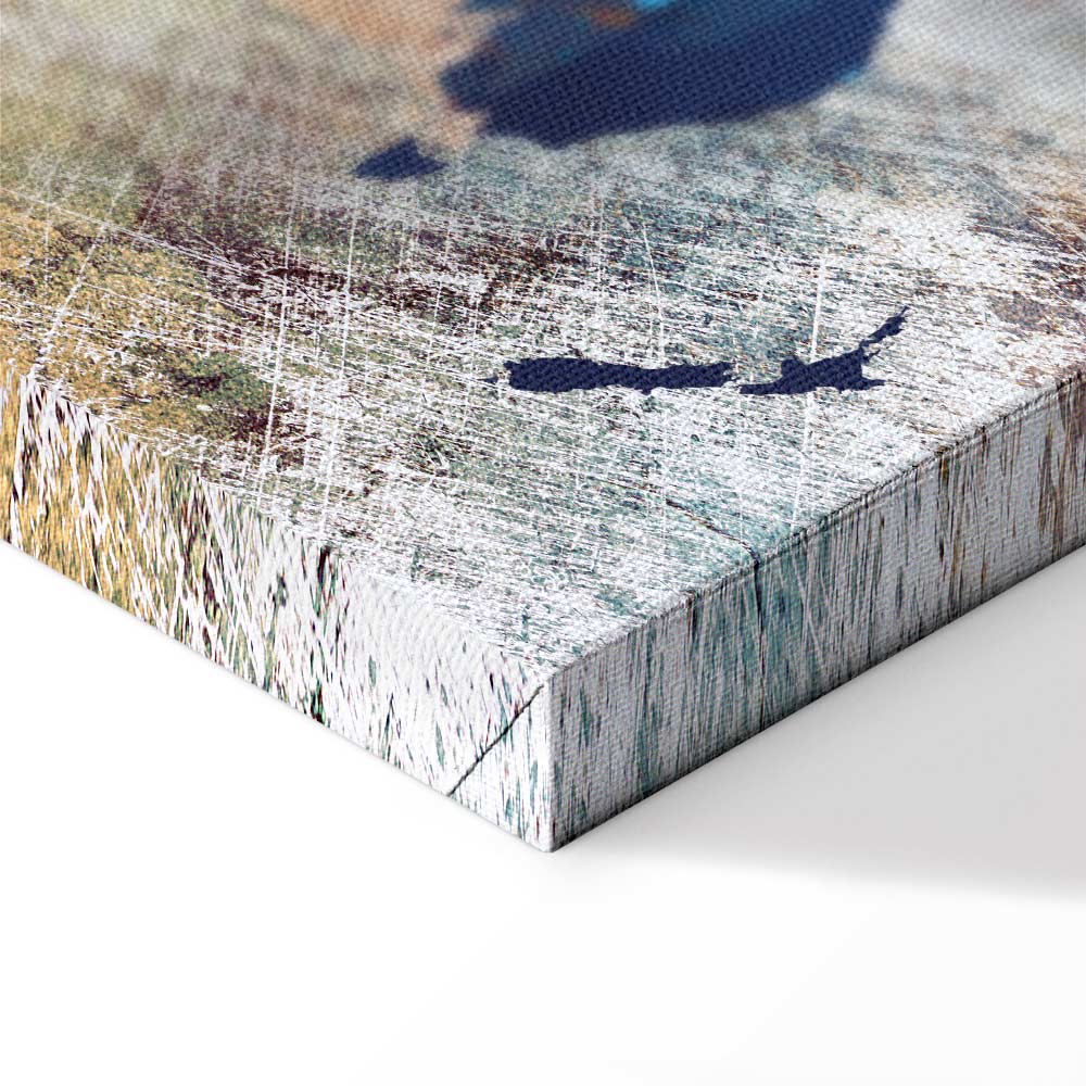 Abstract Colourful World Map Canvas Print