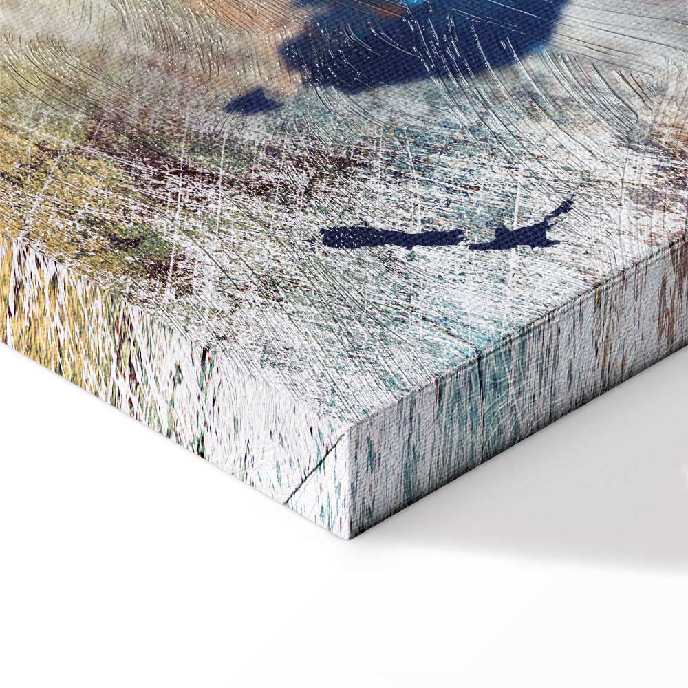 Abstract Colourful World Map Canvas Print