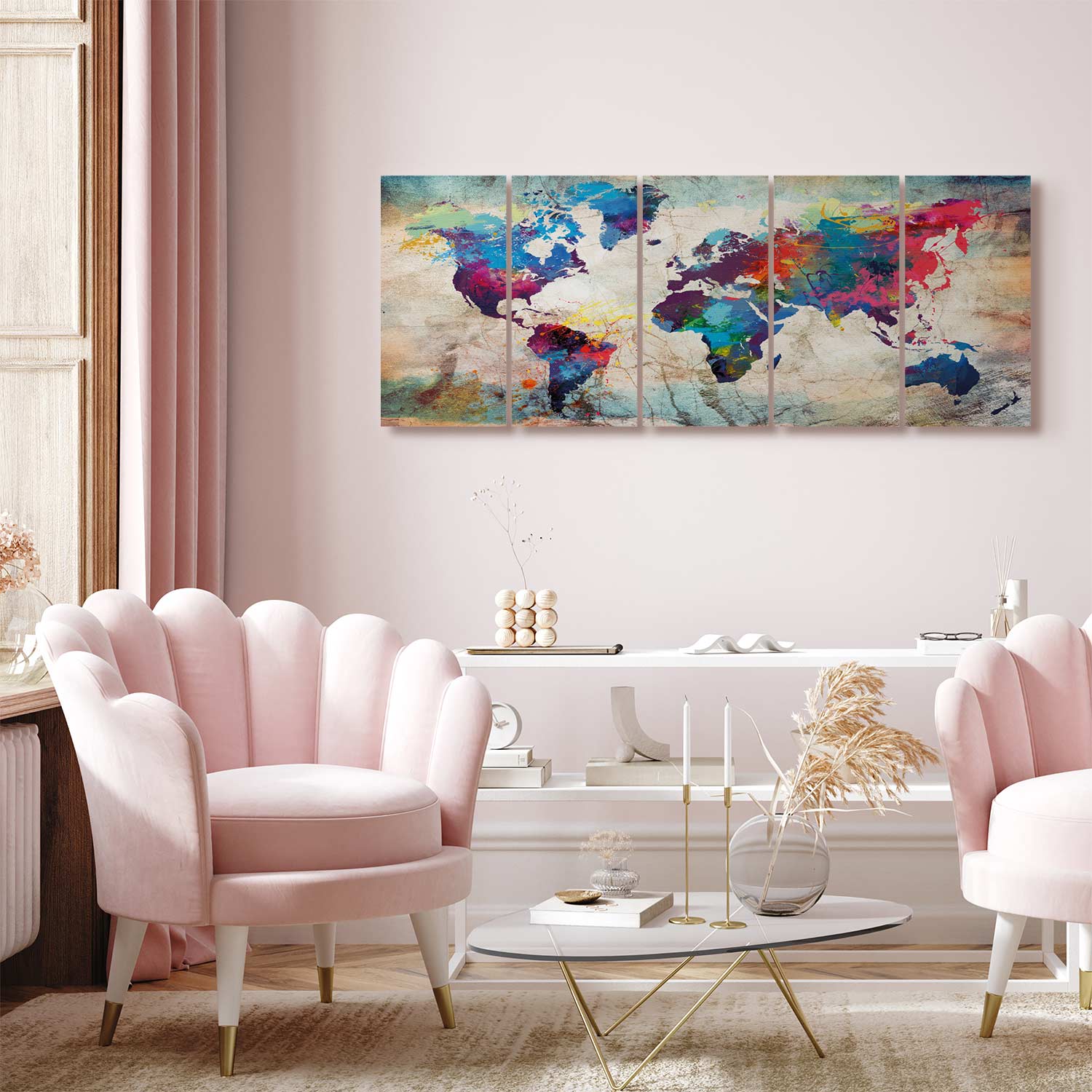 Cracked Wall World Map Canvas Print