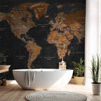 Stylish World Map Wall Mural