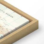 Geometric World Map Blue Green Canvas Print