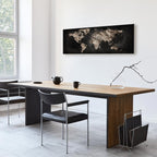 Black Textured World Map Canvas Print