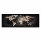 Black Textured World Map Canvas Print