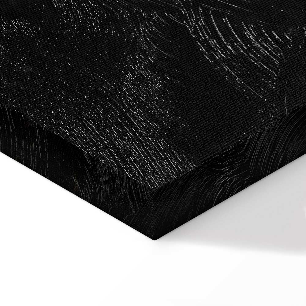 Black Textured World Map Canvas Print