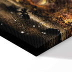 Illuminated World Map Night Canvas Print