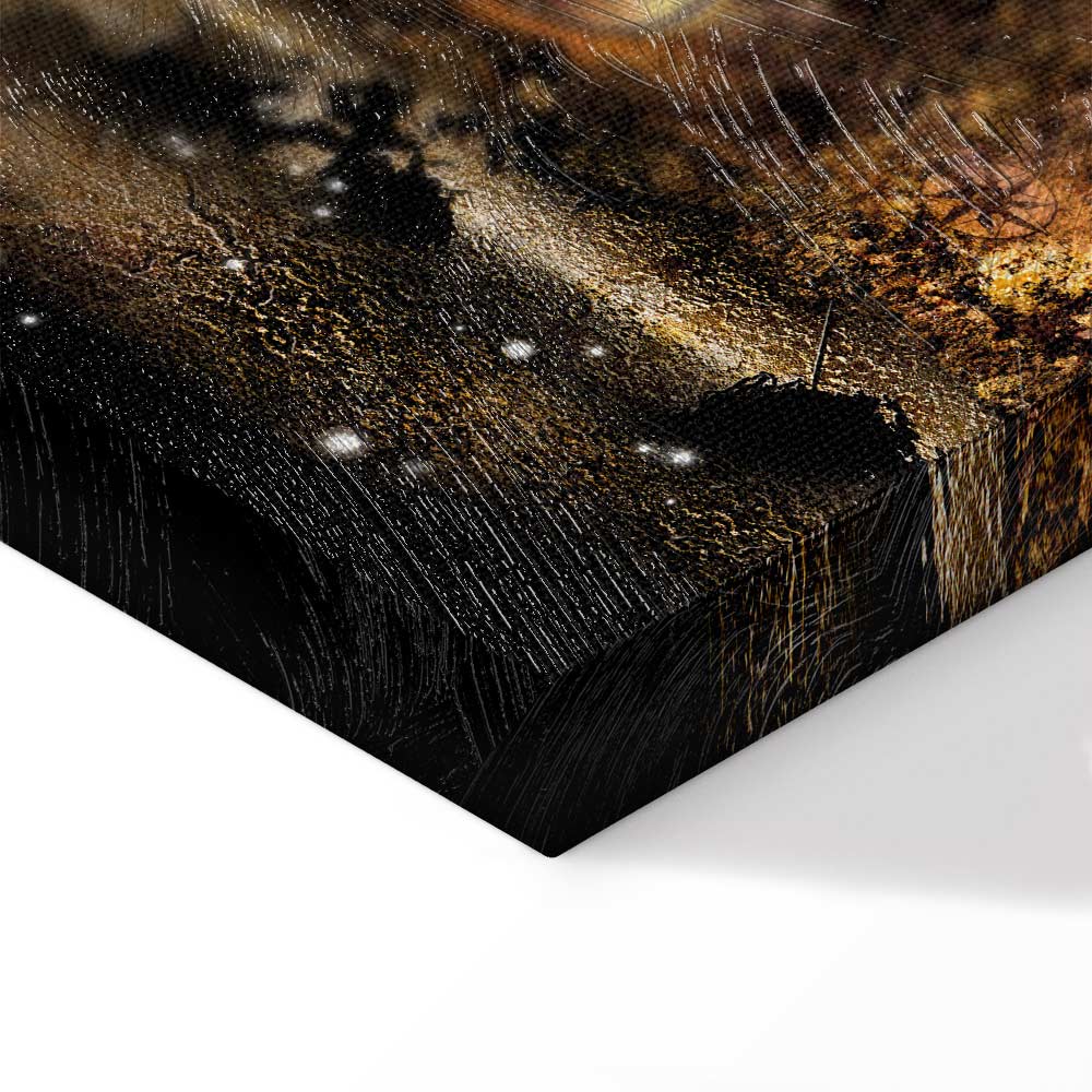 Illuminated World Map Night Canvas Print