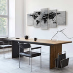 Concrete World Map Grey Canvas Print