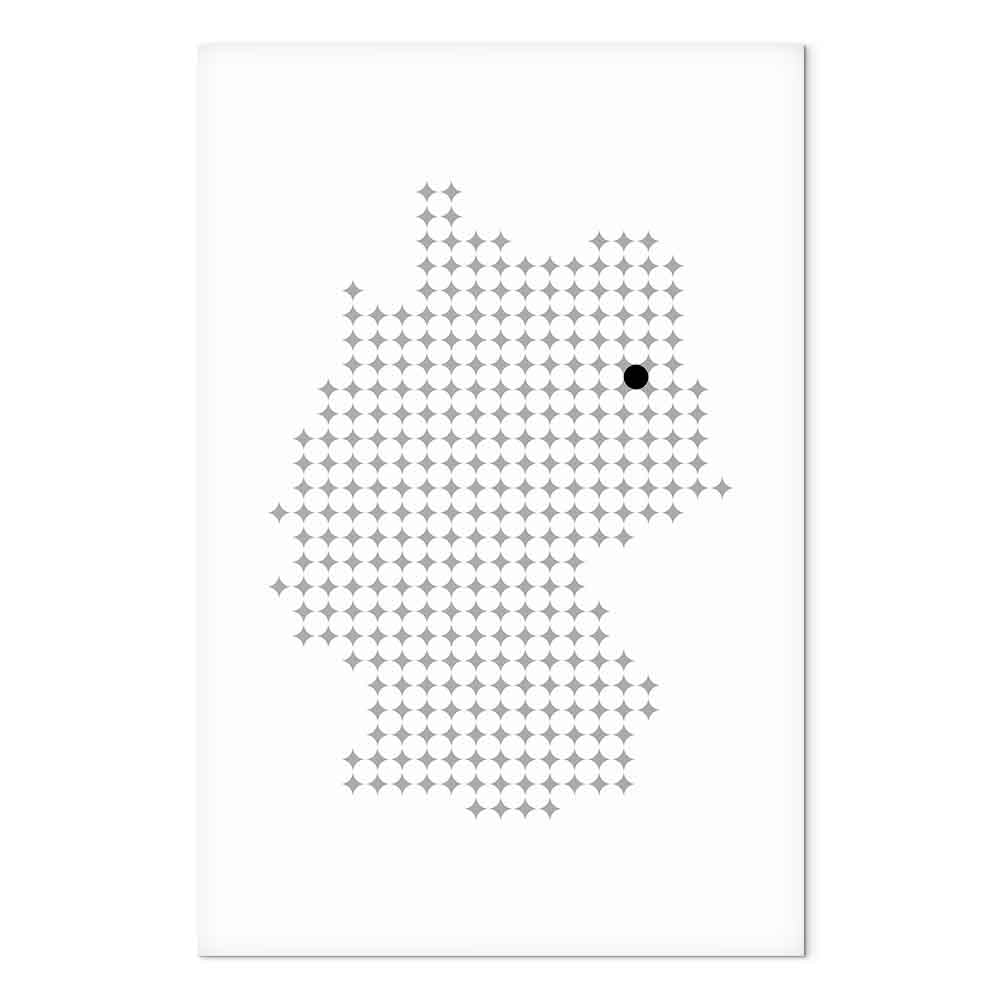 Germany Map Vertical Canvas Print