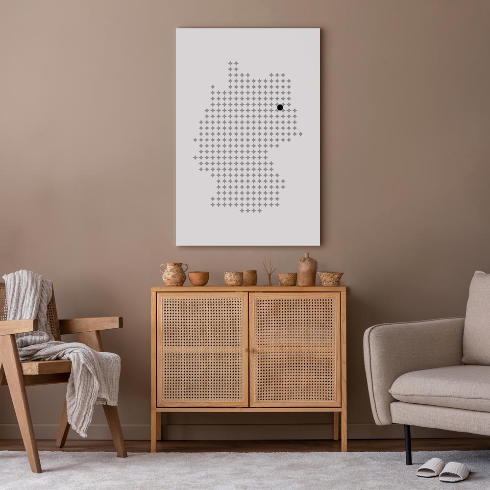 Germany Map Vertical Canvas Print