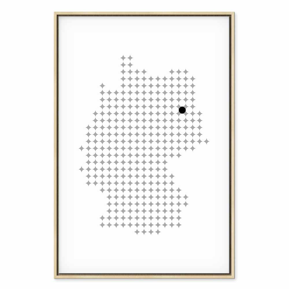 Germany Map Vertical Canvas Print