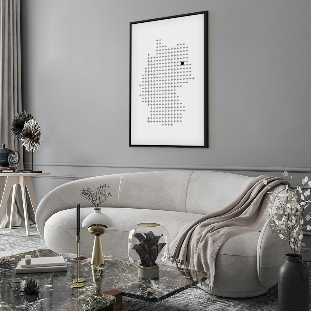 Germany Map Vertical Canvas Print