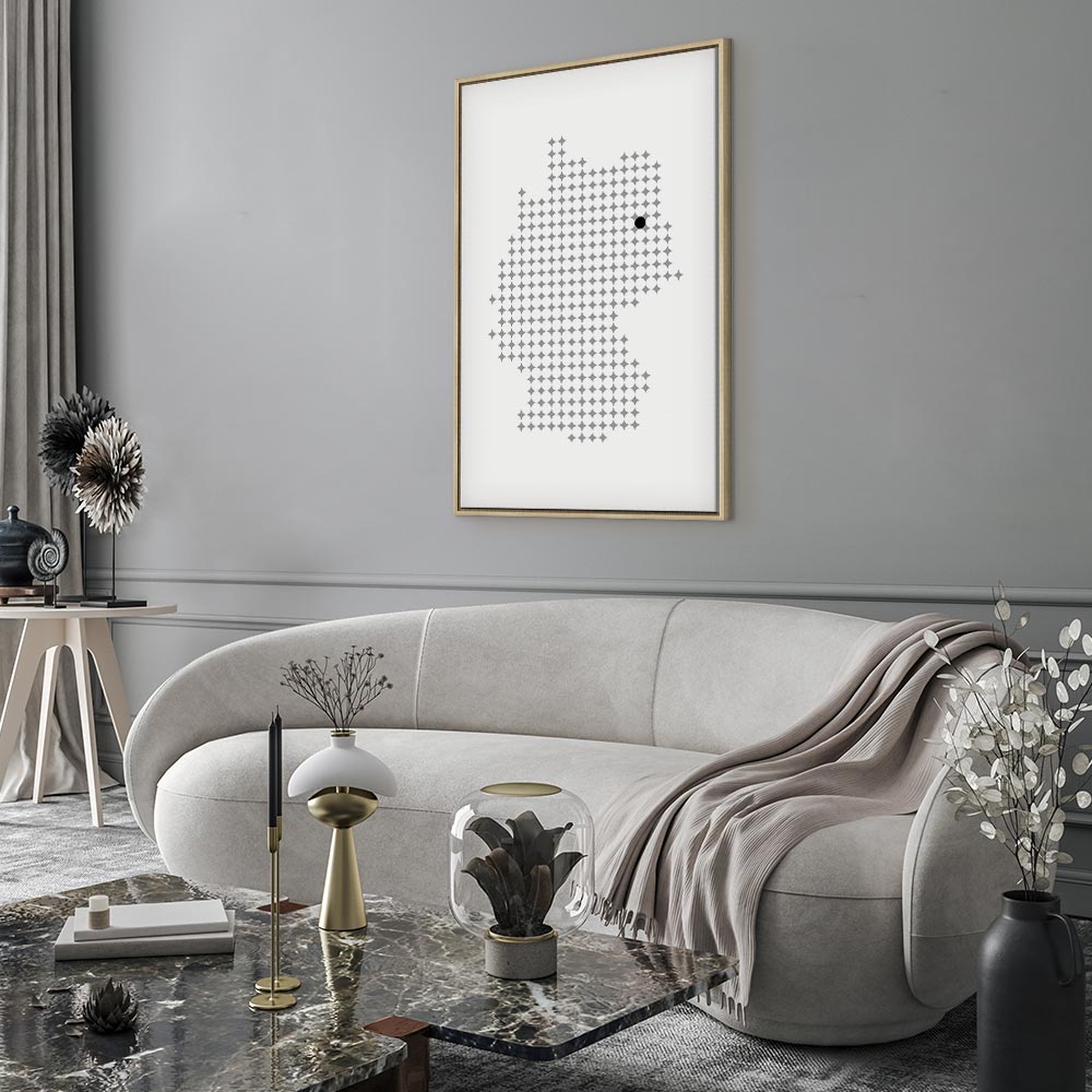 Germany Map Vertical Canvas Print