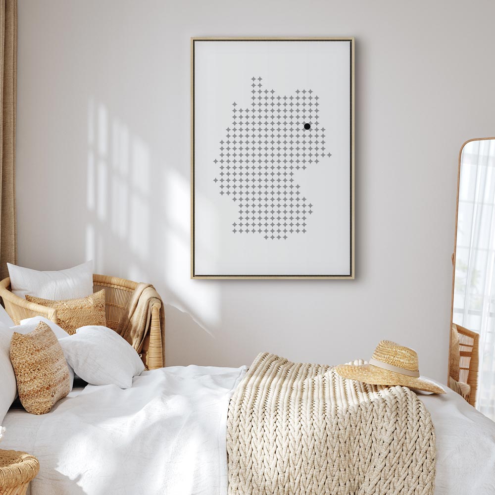 Germany Map Vertical Canvas Print