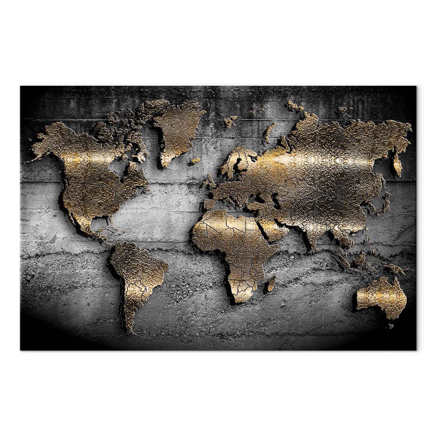 Abstract Continents Map Texture Canvas Print