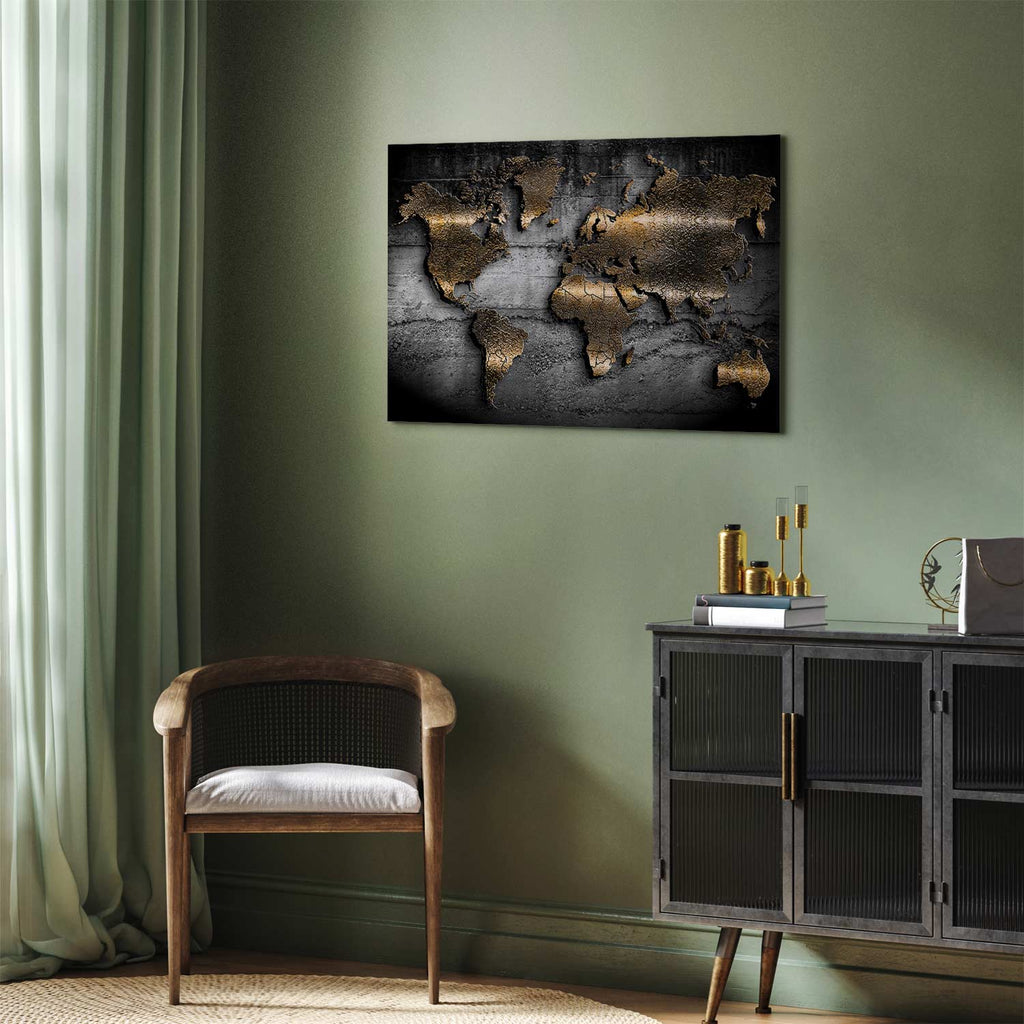 Abstract Continents Map Texture Canvas Print