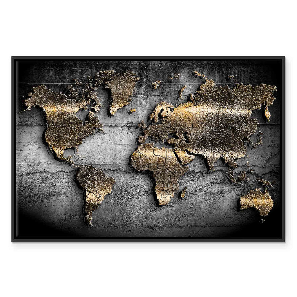 Abstract Continents Map Texture Canvas Print