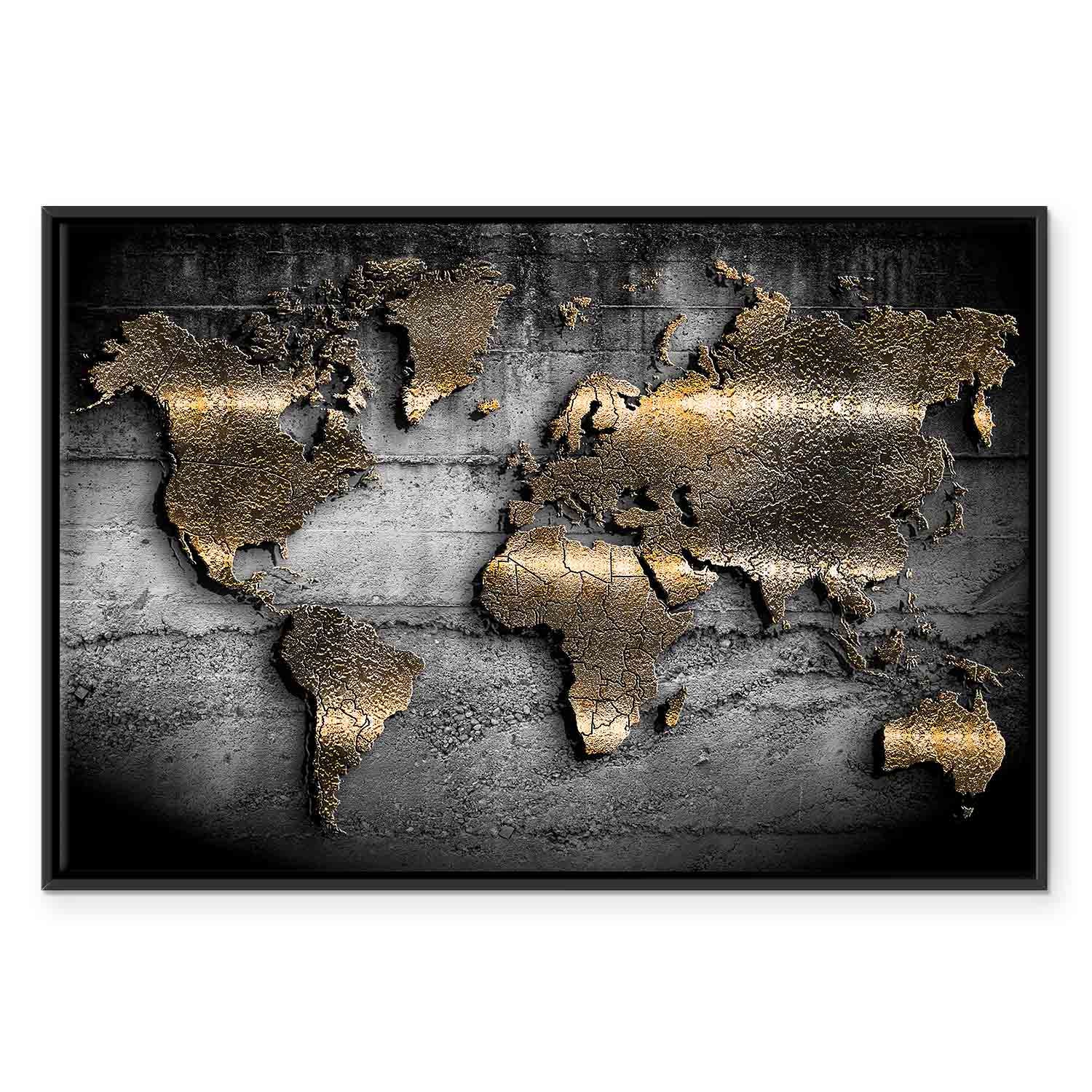 Abstract Continents Map Texture Canvas Print