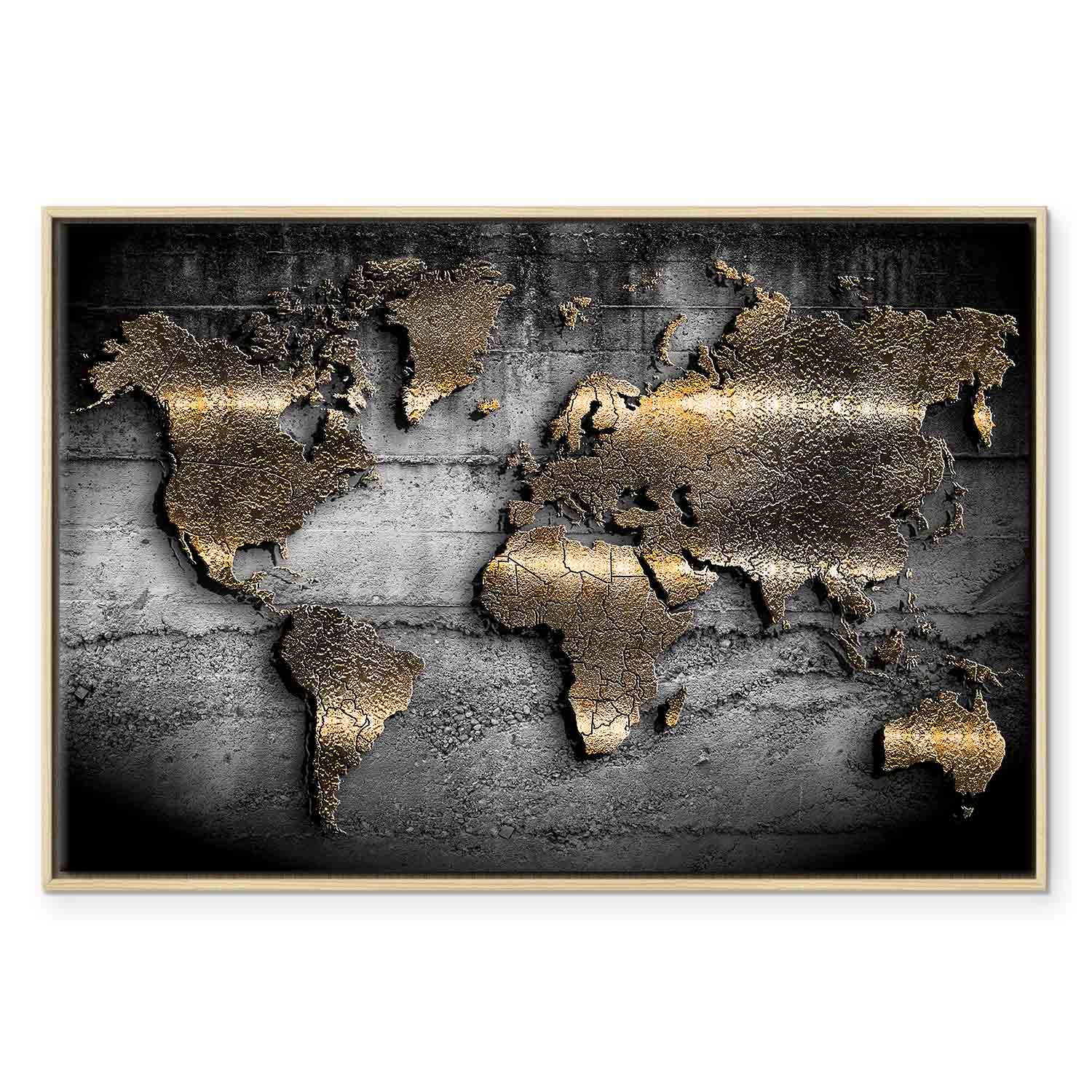 Abstract Continents Map Texture Canvas Print