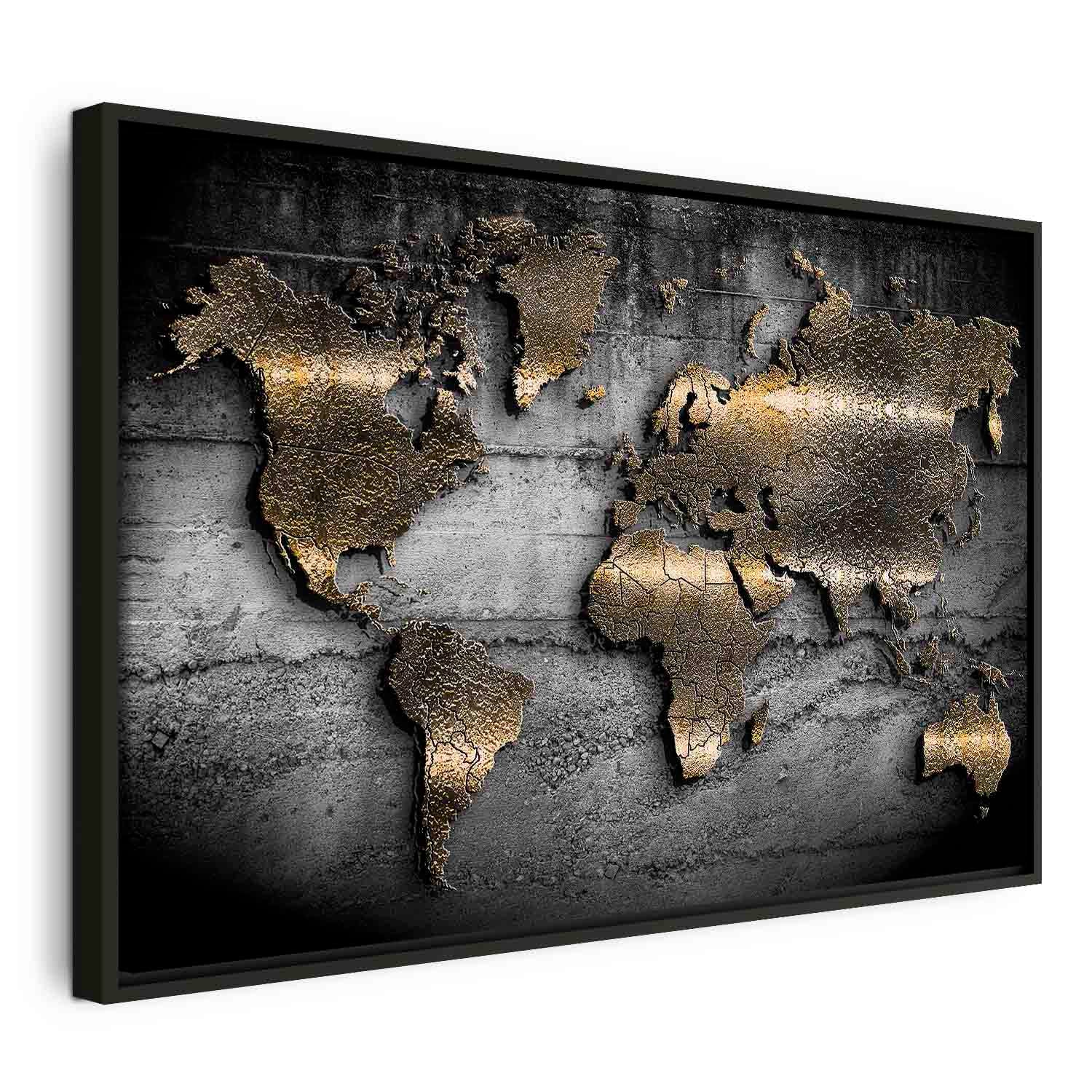 Abstract Continents Map Texture Canvas Print