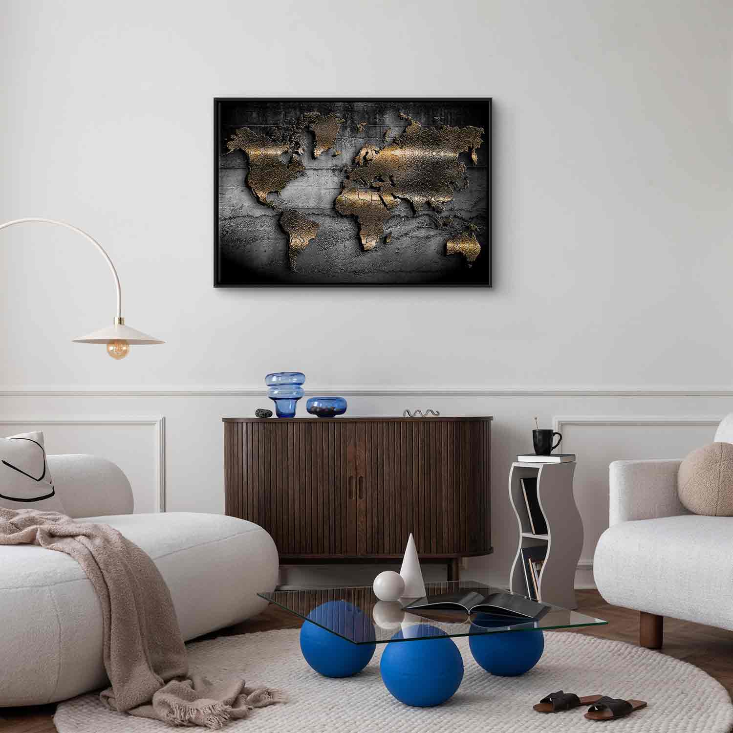 Abstract Continents Map Texture Canvas Print