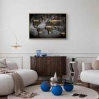 Abstract Continents Map Texture Canvas Print