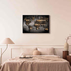 Abstract Continents Map Texture Canvas Print