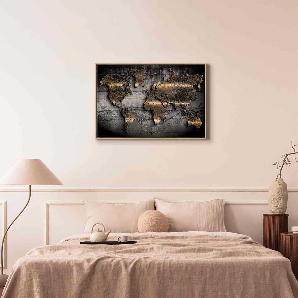 Abstract Continents Map Texture Canvas Print