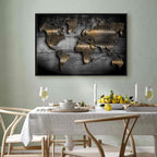 Abstract Continents Map Texture Canvas Print