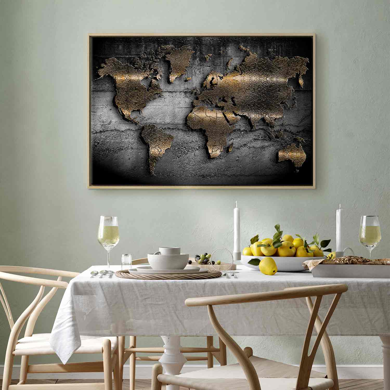 Abstract Continents Map Texture Canvas Print