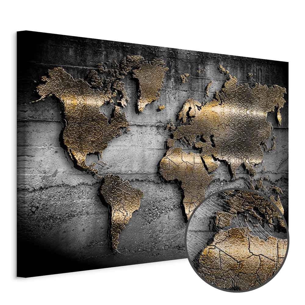 Abstract Continents Map Texture Canvas Print