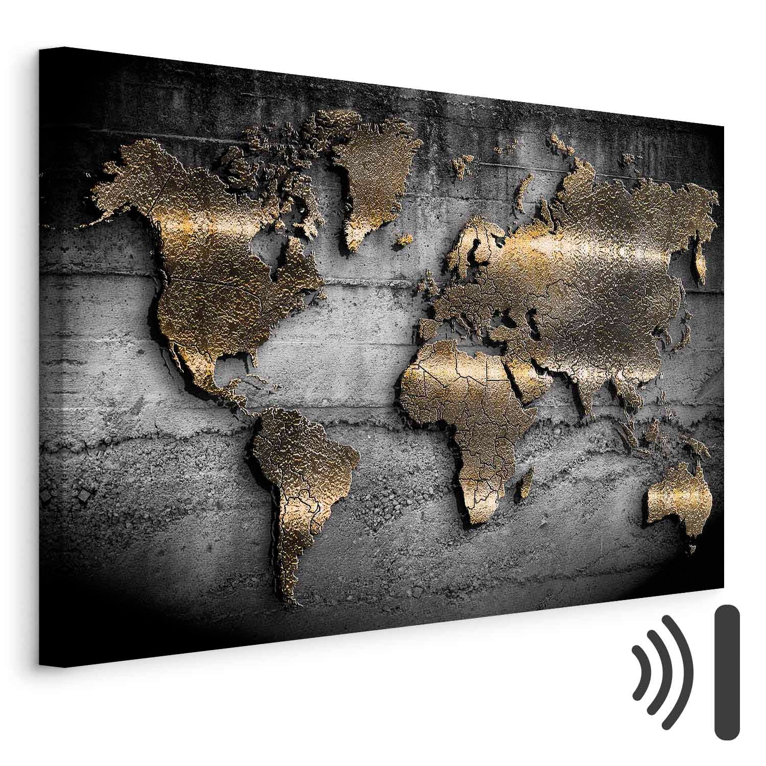 Abstract Continents Map Texture Canvas Print