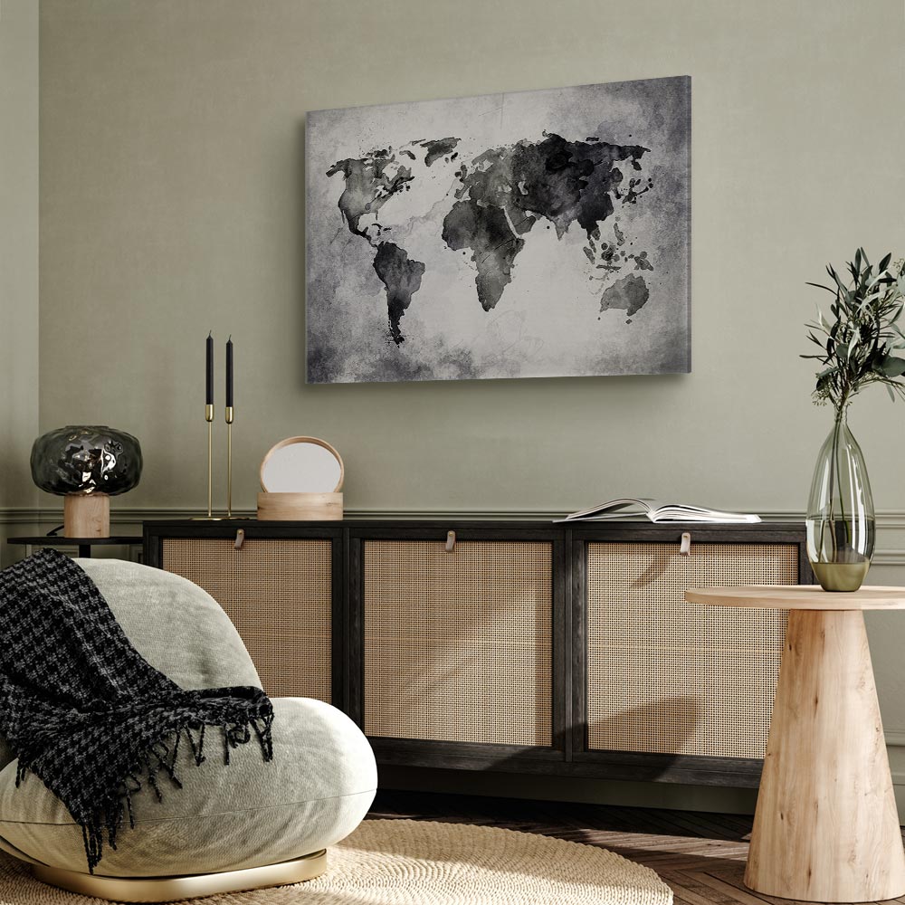 Painted Planet World Map Canvas Print