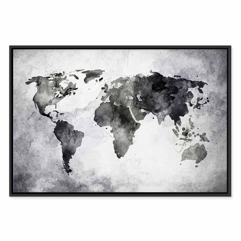 Painted Planet World Map Canvas Print
