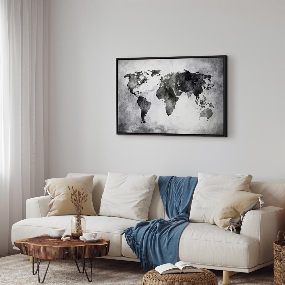 Painted Planet World Map Canvas Print