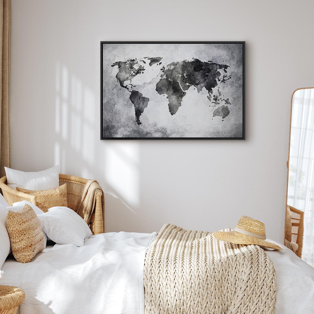 Painted Planet World Map Canvas Print